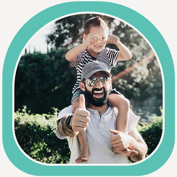 Happy father with his son