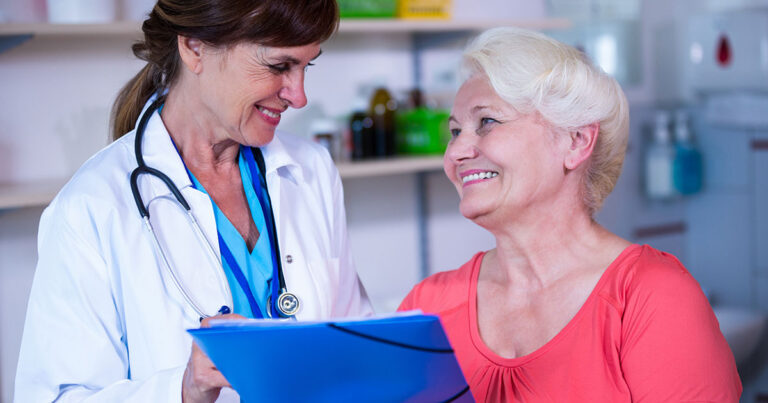 Patient consulting a doctor